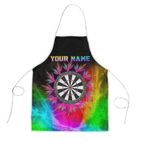 Personalized Colorful Neon Darts Apron with Bold Abstract Background - Wonder Print Shop