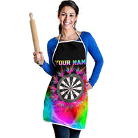 Personalized Colorful Neon Darts Apron with Bold Abstract Background - Wonder Print Shop