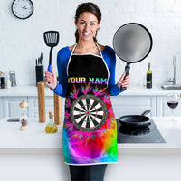 Personalized Colorful Neon Darts Apron with Bold Abstract Background - Wonder Print Shop
