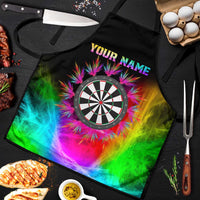 Personalized Colorful Neon Darts Apron with Bold Abstract Background - Wonder Print Shop