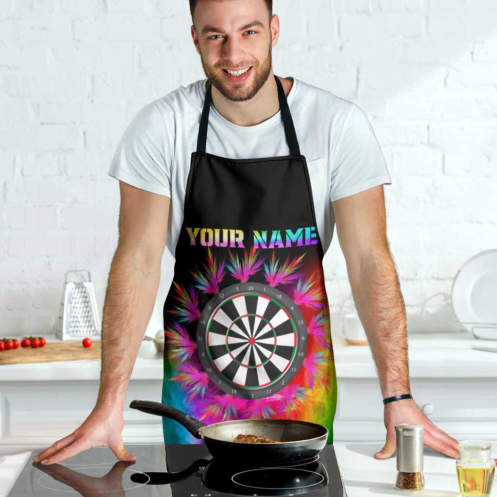 Personalized Colorful Neon Darts Apron with Bold Abstract Background - Wonder Print Shop