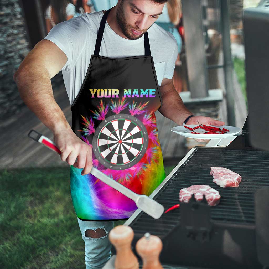 Personalized Colorful Neon Darts Apron with Bold Abstract Background - Wonder Print Shop
