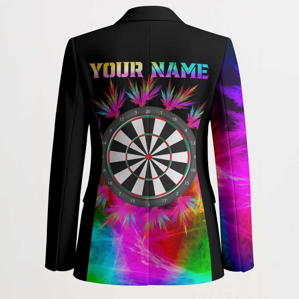 Personalized Colorful Neon Darts Blazer with Bold Abstract Background - Wonder Print Shop