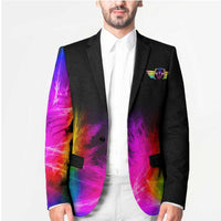 Personalized Colorful Neon Darts Blazer with Bold Abstract Background - Wonder Print Shop