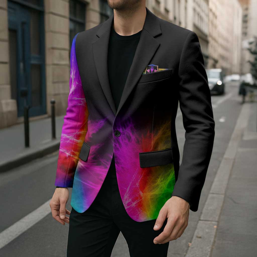 Personalized Colorful Neon Darts Blazer with Bold Abstract Background - Wonder Print Shop