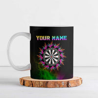 Personalized Colorful Neon Darts Ceramic Mug with Bold Abstract Background - Wonder Print Shop