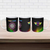 Personalized Colorful Neon Darts Ceramic Mug with Bold Abstract Background - Wonder Print Shop