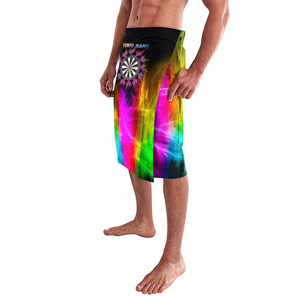 Personalized Colorful Neon Darts Lavalava with Bold Abstract Background - Wonder Print Shop