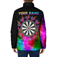 Personalized Colorful Neon Darts Padded Jacket with Bold Abstract Background - Wonder Print Shop