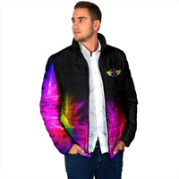 Personalized Colorful Neon Darts Padded Jacket with Bold Abstract Background - Wonder Print Shop
