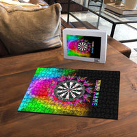 Personalized Colorful Neon Darts Puzzle with Bold Abstract Background - Wonder Print Shop
