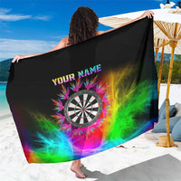 Personalized Colorful Neon Darts Sarong with Bold Abstract Background - Wonder Print Shop
