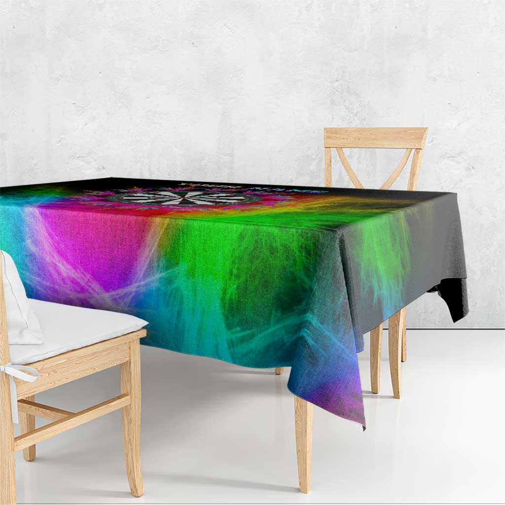 Personalized Colorful Neon Darts Tablecloth with Bold Abstract Background - Wonder Print Shop