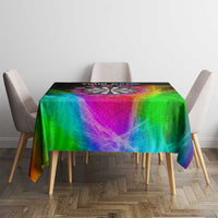 Personalized Colorful Neon Darts Tablecloth with Bold Abstract Background - Wonder Print Shop