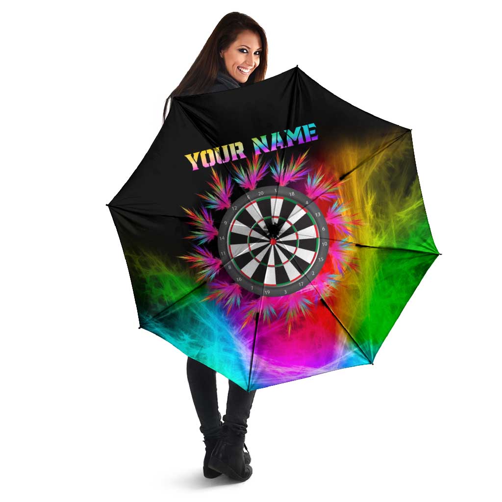 Personalized Colorful Neon Darts Umbrella with Bold Abstract Background - Wonder Print Shop