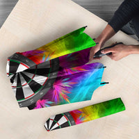Personalized Colorful Neon Darts Umbrella with Bold Abstract Background - Wonder Print Shop