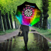 Personalized Colorful Neon Darts Umbrella with Bold Abstract Background - Wonder Print Shop
