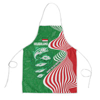 Germany Heligoland Apron with Fish Illustration and Red Green Wave - Wonder Print Shop
