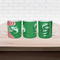 Germany Heligoland Ceramic Mug with Fish Illustration and Red Green Wave - Wonder Print Shop