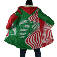 Germany Heligoland Cloak with Fish Illustration and Red Green Wave - Wonder Print Shop