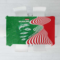 Germany Heligoland Tablecloth with Fish Illustration and Red Green Wave - Wonder Print Shop