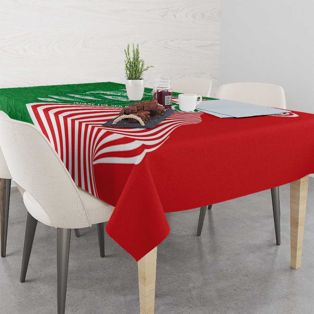 Germany Heligoland Tablecloth with Fish Illustration and Red Green Wave - Wonder Print Shop