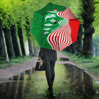 Germany Heligoland Umbrella with Fish Illustration and Red Green Wave - Wonder Print Shop