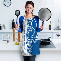 Busingen am Hochrhein Germany Apron with Swan Pattern and Blue White Heart Design - Wonder Print Shop
