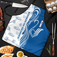 Busingen am Hochrhein Germany Apron with Swan Pattern and Blue White Heart Design - Wonder Print Shop
