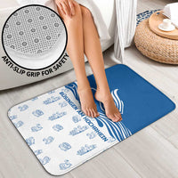 Busingen am Hochrhein Germany Bathroom Set with Swan Pattern and Blue White Heart Design - Wonder Print Shop