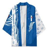 Busingen am Hochrhein Germany Kimono with Swan Pattern and Blue White Heart Design - Wonder Print Shop
