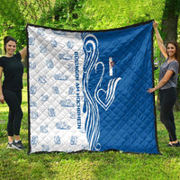 Busingen am Hochrhein Germany Quilt with Swan Pattern and Blue White Heart Design - Wonder Print Shop