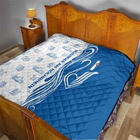 Busingen am Hochrhein Germany Quilt with Swan Pattern and Blue White Heart Design - Wonder Print Shop