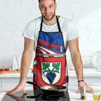 Busingen am Hochrhein Germany Apron with Grape Crest Design and Red Blue Wine Theme - Wonder Print Shop