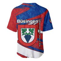 Busingen am Hochrhein Germany Baseball Jersey with Grape Crest Design and Red Blue Wine Theme - Wonder Print Shop