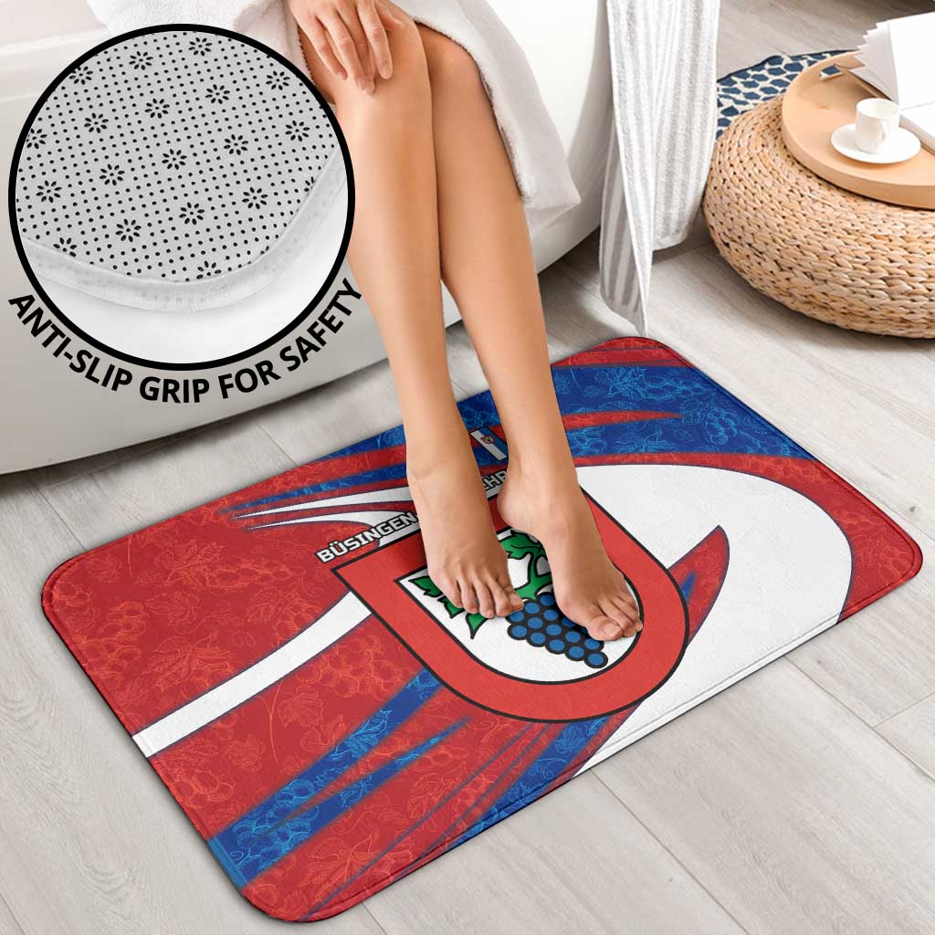Busingen am Hochrhein Germany Bathroom Set with Grape Crest Design and Red Blue Wine Theme - Wonder Print Shop