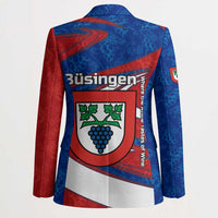 Busingen am Hochrhein Germany Blazer with Grape Crest Design and Red Blue Wine Theme - Wonder Print Shop