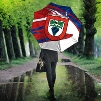 Busingen am Hochrhein Germany Umbrella with Grape Crest Design and Red Blue Wine Theme - Wonder Print Shop