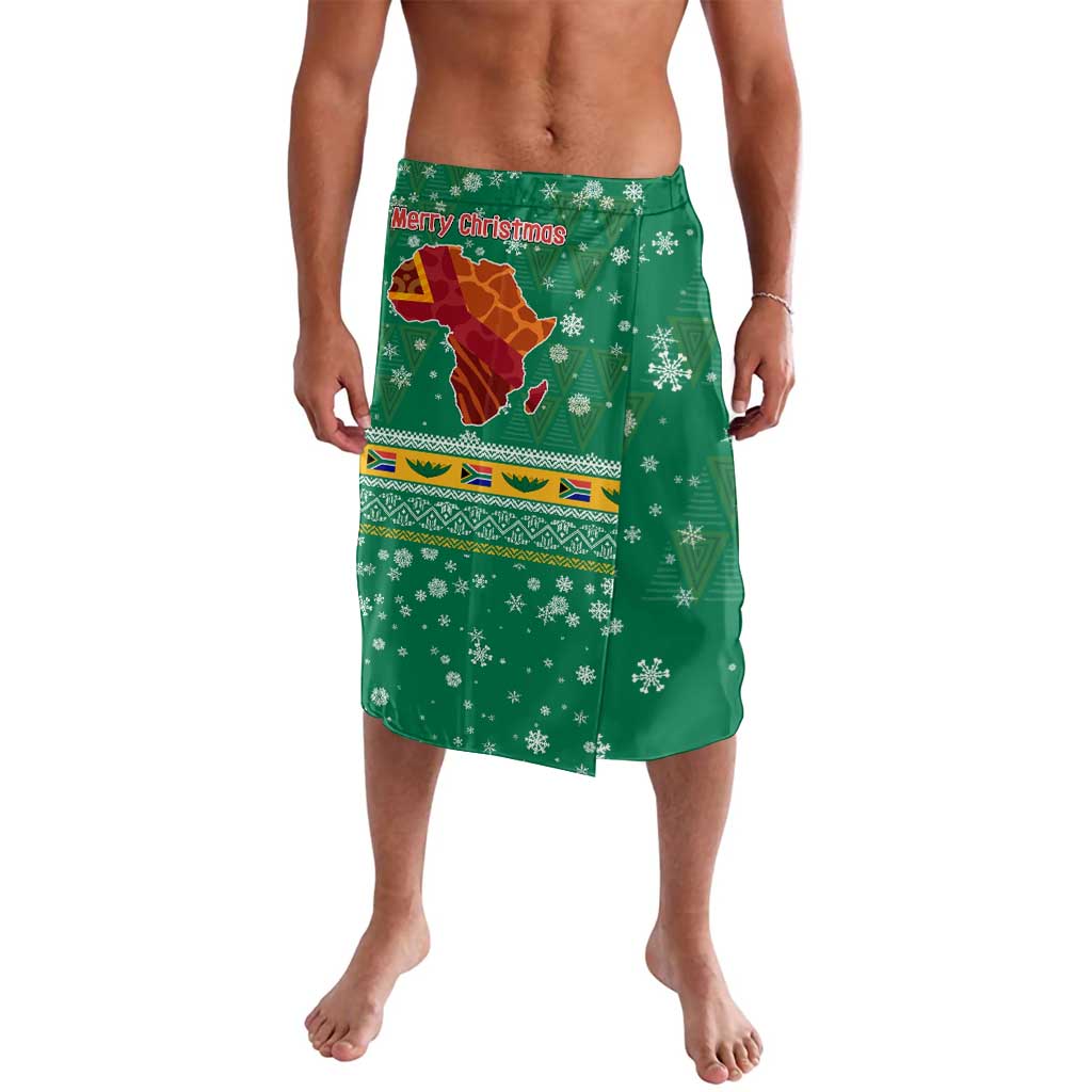 South Africa Christmas Lavalava Santa Reindeer and Africa Map - Wonder Print Shop