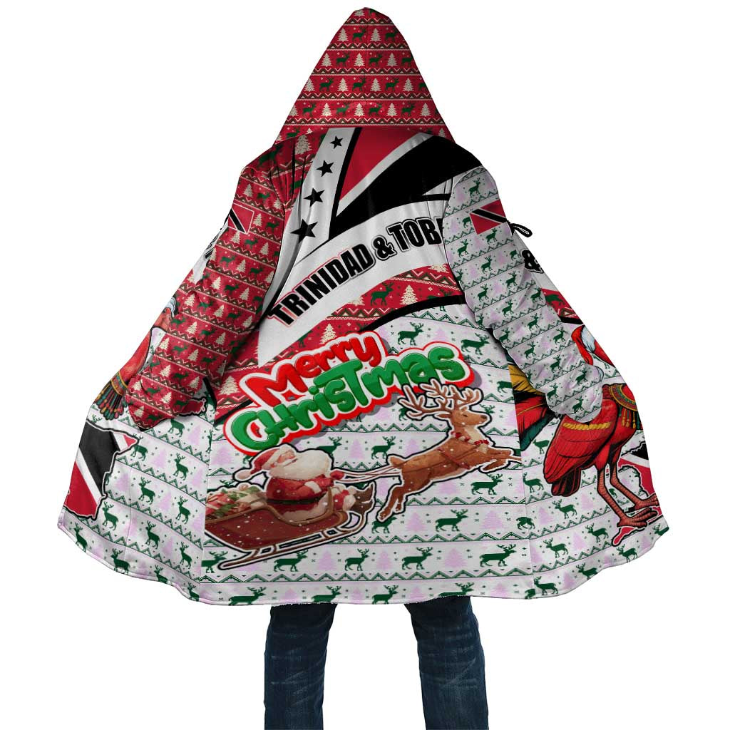Trinidad and Tobago Christmas Cloak Christmas Bird Santa and Reindeer Design - Wonder Print Shop