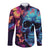 Fantasy Skull with Butterflies Long Sleeve Button Shirt Love me or hate me i'm still gonna shine - Wonder Print Shop