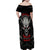 Demon Skull Family Matching Off Shoulder Maxi Dress and Hawaiian Shirt Always be yourself unless you can be a Dragon then always be a Dragon - Wonder Print Shop