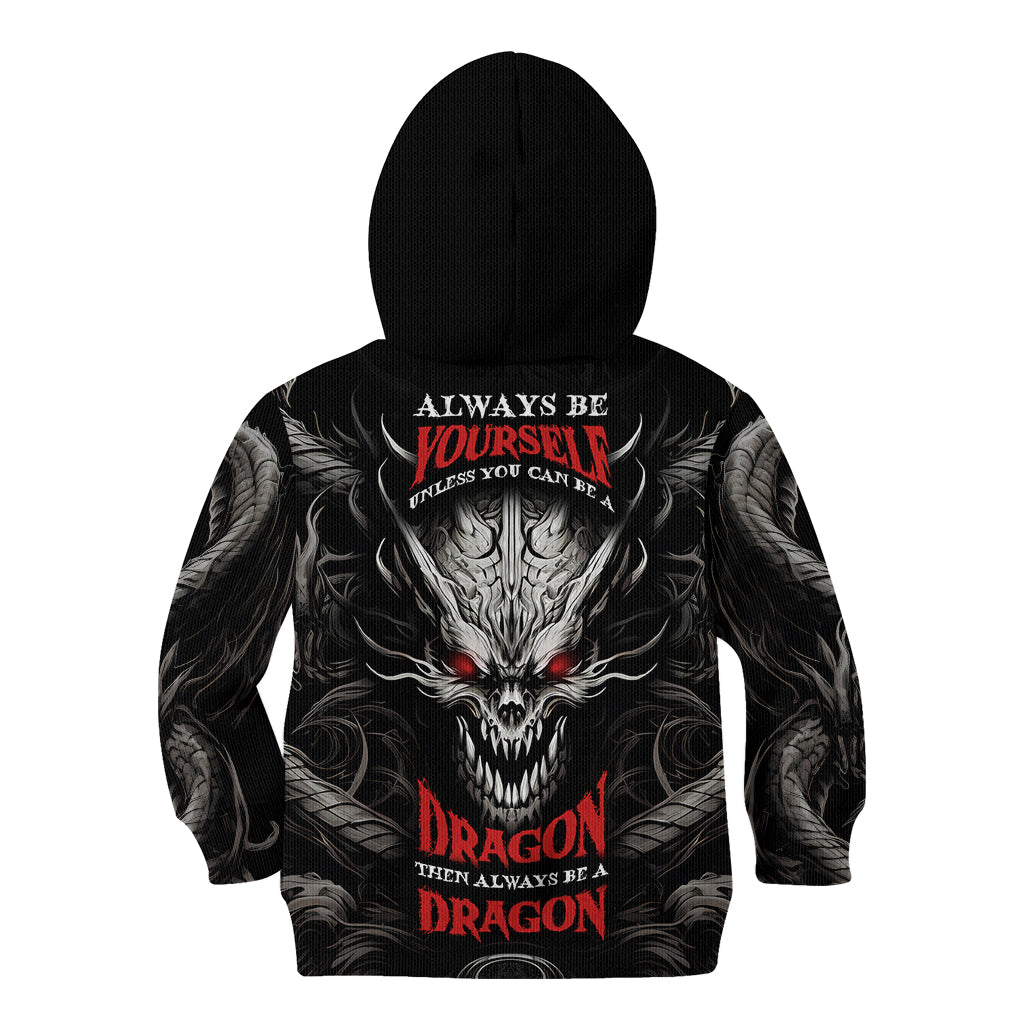 Demon Skull Kid Hoodie Always be yourself unless you can be a Dragon then always be a Dragon - Wonder Print Shop