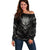 Demon Skull Off Shoulder Sweater Always be yourself unless you can be a Dragon then always be a Dragon - Wonder Print Shop