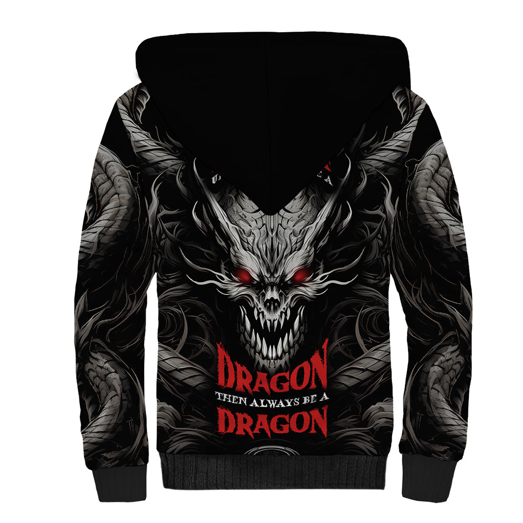 Demon Skull Sherpa Hoodie Always be yourself unless you can be a Dragon then always be a Dragon - Wonder Print Shop