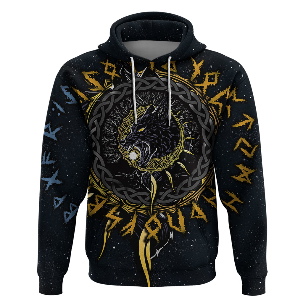 Skoll and Hati Viking Wolfs Hoodie - Wonder Print Shop