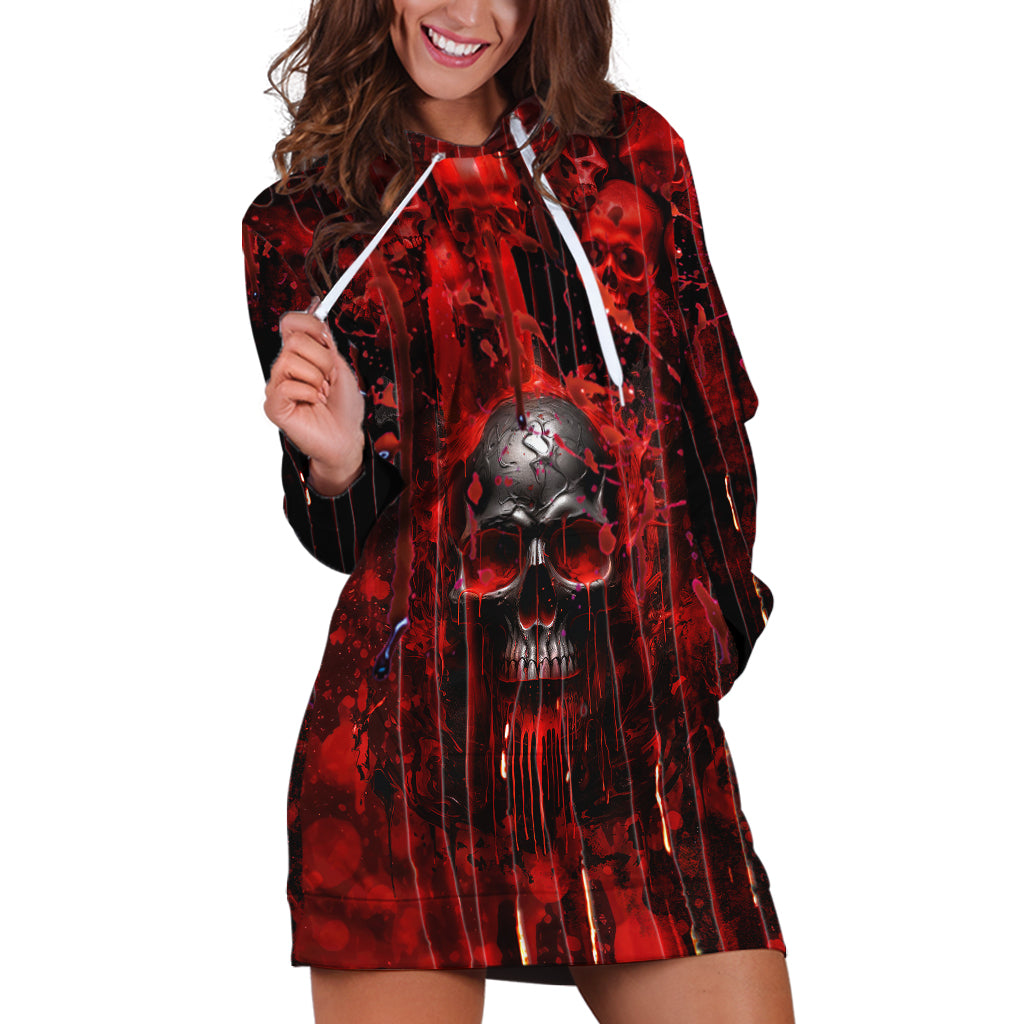 If You Kick Me When I'm Down You Better Pray I Don't Get Up Skull Hoodie Dress - Wonder Print Shop