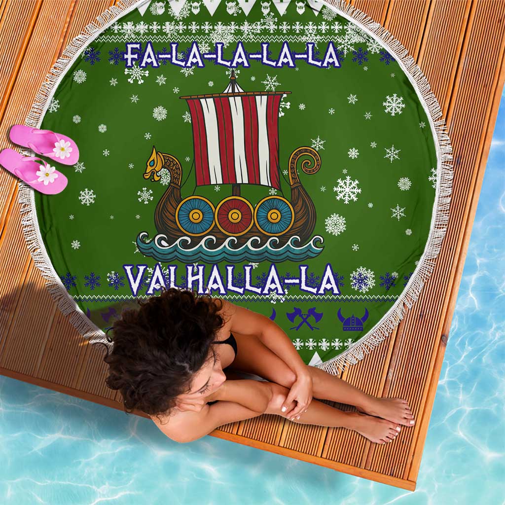 Amazing Viking Christmas Beach Blanket Xmas Holiday Patterns - Wonder Print Shop