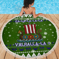 Amazing Viking Christmas Beach Blanket Xmas Holiday Patterns - Wonder Print Shop