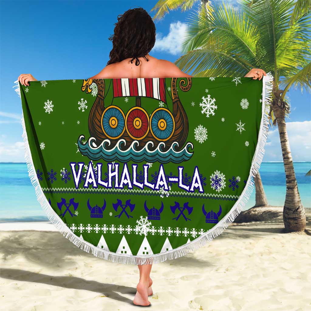 Amazing Viking Christmas Beach Blanket Xmas Holiday Patterns - Wonder Print Shop